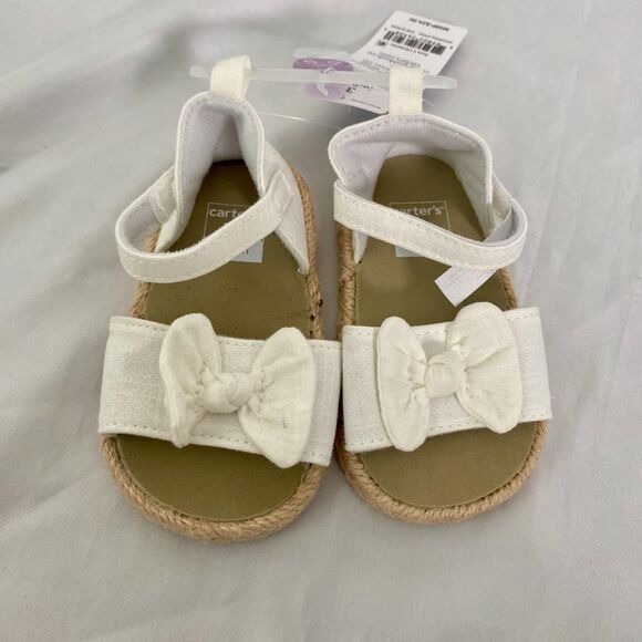 Carter's NWT Coquette Bow Baby Sandals Size US 3 (6-9m) - Picture 1 of 5
